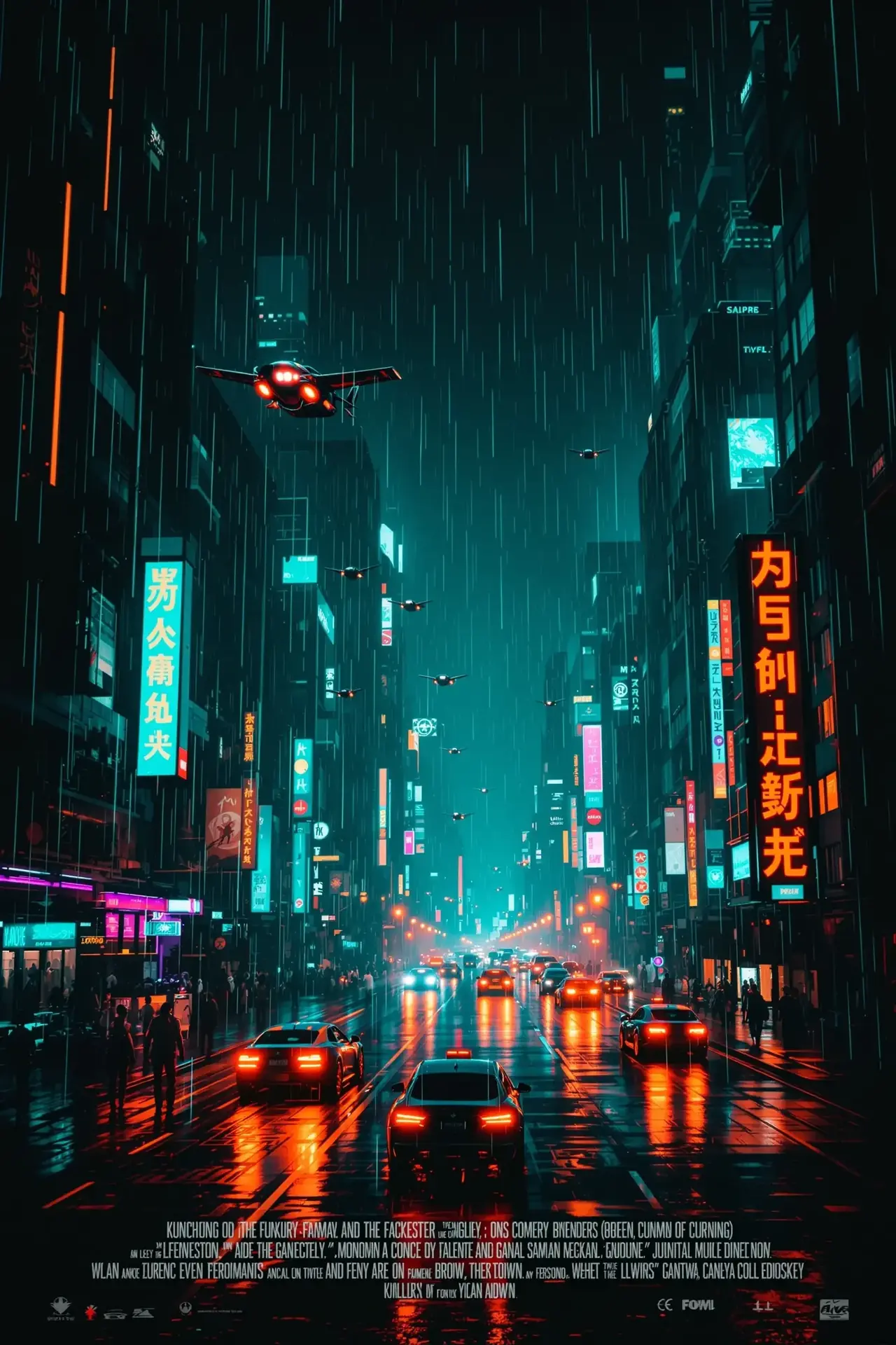 赛博东京 字幕海报